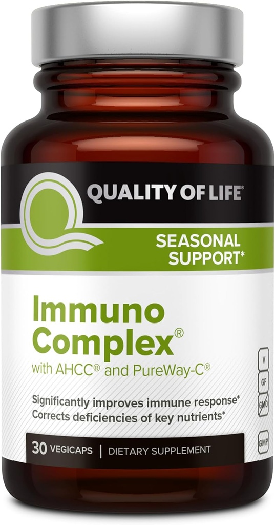 Complejo de calidad de vida inmuno – Incluye extracto de hongos AHCC, vitamina C, vitamina D3, cobre, zinc