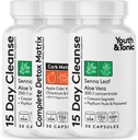 Jóvenes &amp; Tonic Extra Colon Cleanser & Complete Detox Matrix ← Laxatives Fibers ACV Chromium Glucomannan Silencio para la pérdida de residuos, romper la meseta, ruborizar