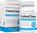 Nutracraft ColonClean #1 Colon Detox and Constipation Relief ¦ Senna, Cascara Sagrada, Psyllium, MCT, Aloe and Probiotics ← 30 Capsules