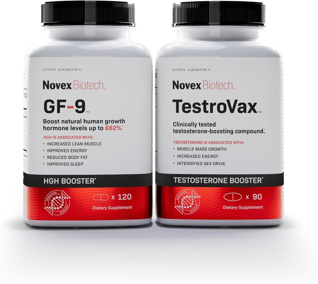 Novex Biotech Legacy Stack 30-Day Supply – Boost Both GH and Increase Testosterone Naturally to Support Energy, Drive, and Performance