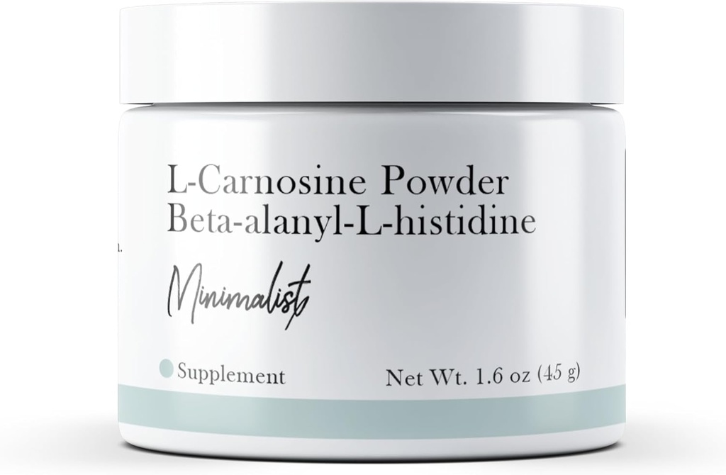 Minimalist L-Carnosine Powder (1.6 oz) No Additives or Fillers, Dietary Supplement, Beta-alanyl-L-histidine