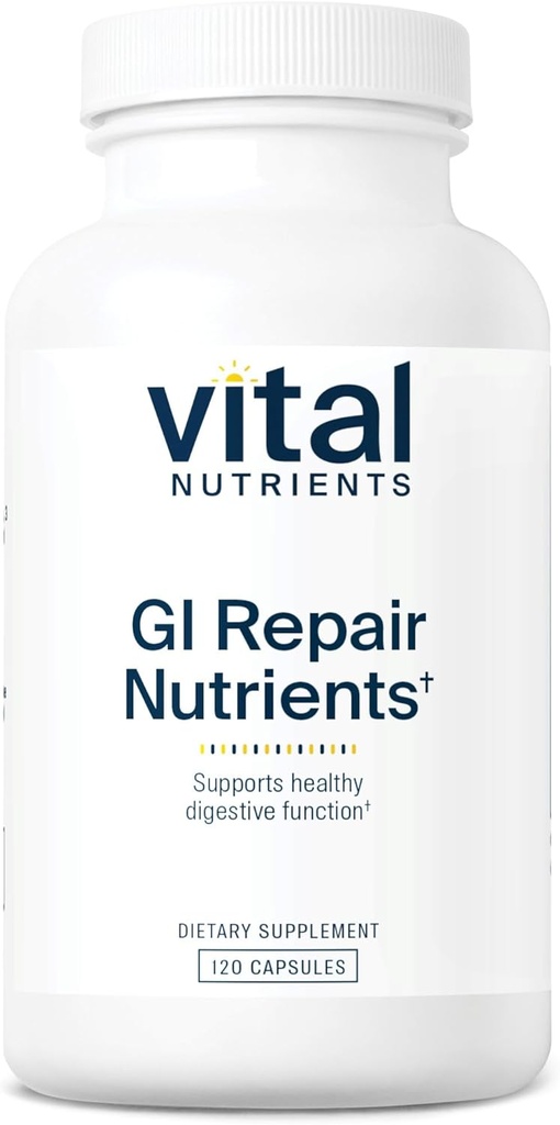 Vital Nutrients GI Repair Nutrients ← Leaky Gut Capsule with L Glutamine and N-Acetyl peru Digestive Enzyme Supplement to Support Gut Health and Digestion  Gluten and Dairy Free ← 120 Capsules