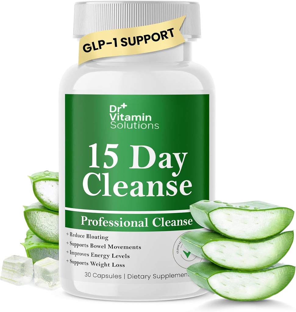 DR VITAMIN SOLUTIONS 15 Day Gut Cleanse Detox for Women, GLP-1 Support - Natural Colon &amp; Detox Cleanse for Weight Loss - Bloating &amp; Constipation Relief - Flushes Toxins & Supports Immunity - 30 Ct.