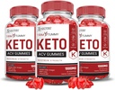 Laboratorios justificados (3 Pack Trim Tummy Keto ACV Apple Sider Vinegar Formulado con Pomegranate Beet Juice Powder B12 Vegan Non GMO 180 Gummies