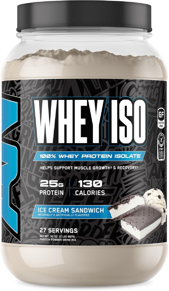 Todo Negro Todo 25g Whey Protein Powder ¦ Ice Cream Sandwich  27 Servings ← Whey Protein Isolate ← Low Carbs & Low Sugar ← MCT