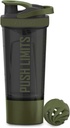 Artoid Sports Protein Shaker Bottle, 24 onzas, Dual Mixing Technology, BPA Free, Black/Moss Green