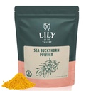 Lily of the Valley Sea Buckthorn Powder - Rhamnus Cathartica - No Añadido Sugar - Tart Berry Taste - Vegan &amp; Gluten-Free - Empaquetado en bolsa resealable (4oz, 113g)