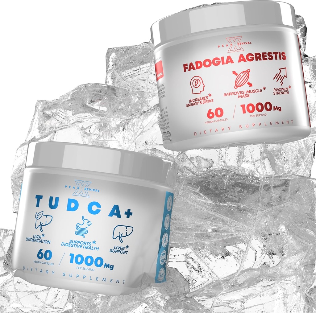TUDCA+ Fadogia Agrestis Salt Supplement for Liver Support, Potent Extract to Increase Energy, Performance &amp; Muscle Mass (60 Capsules)