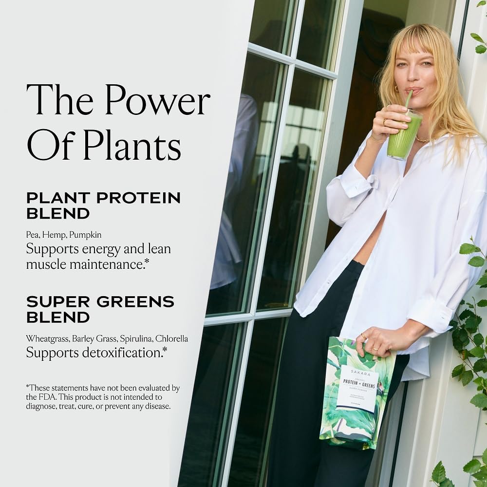 SAKARA Super Powder Bundle - Protein + Greens Organic Protein Powder, Metabolism Super Powder, & Prebiotic Fiber Powder
