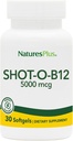 Natures Plus Shot-O-B12 (Cyanocobalamin) - 5000 mcg, 30 Softgels - High Potency, Fast Acting B12 Suplemento - Memory & Energy Booster - Gluten-Free - 30 Servings