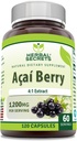 Herbal Secrets Acai 1200 Mg por Serving 120 Capsules Suplemento Silencio Non-GMO Silencio Gluten Free Silencio Made in USA