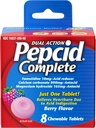 Pepcid Reductor completo de ácido + antiácido para Reflujo ácido, Famotidina de 10 mg, Carbonato de calcio de 800 mg " Hidroxido de magnesio por Plato de medicina de acidez cardiaca, Chews de ácido, Berry, 8 ct
