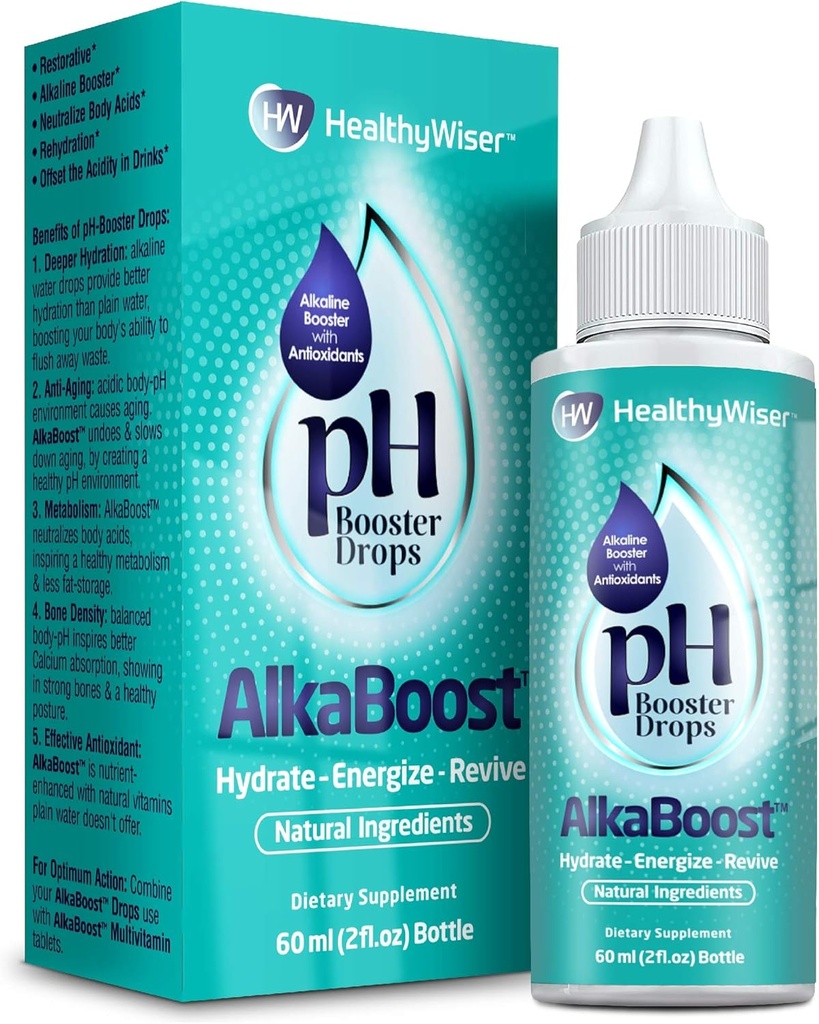 Alkaline Water pH Booster Drops + Vitaminas Naturales