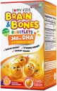 LABO Nutrition I My Kids Brain & Bones Chewable Burstlet, Gluten Free, for Stronger Bones & Behavioral Management, 76% Ultra-Concentrated rTG Form Omega 3 DHA Fish Oil, Vitamin D3 &amp; K2, Orange