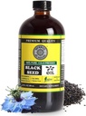 Aceite de semilla negro puro - 100% puro Nigella Sativa - Frío Presionado - Vegan - No GMO - 16 oz - en botella de vidrio - Herbal por naturaleza