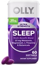 OLLY Ultra Strength Sleep Softgels, 10mg Melatonin, L-Theanine, Chamomile, Magnesium, Lemon Balm, soporta el sueño profundo descanso, la ayuda para dormir en la noche, no Habit-Forming - 60 cuenta