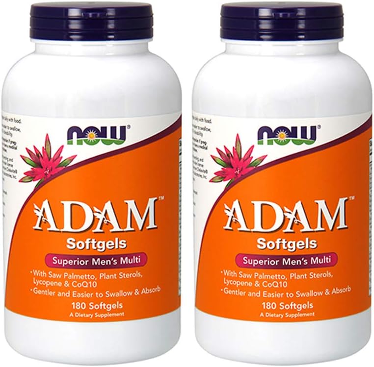 Ahora Alimentos ADAM Múltiple vitamina de los hombres, 180 Softgel (2 Pack)