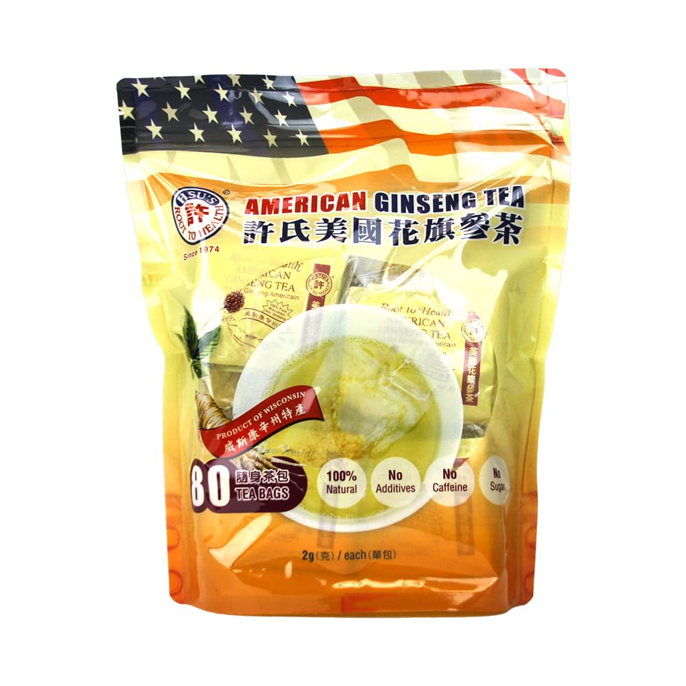 SKU 1024 Hsu TENIDO American Ginseng Tea Bags 80 ct TEN Wisconsin USA Silencio ||の茶 inesperado