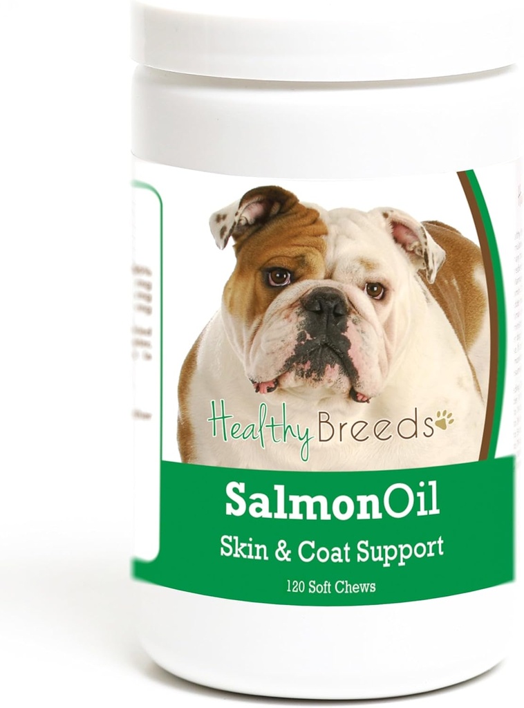 Hierbas saludables Bulldog Salmón Aceite de pólvora suave 120 Con