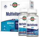 KAL Multivitamina AM/PM, 2-in-1 Mujeres y Hombres Multivitaminas Suplementos, Turmérico, Cereza de Tarta, Matcha Orgánica y Spirulina para Immune, y Soporte Celular, Gluten Gratis, 30 Serviciones, 120 Tabletas
