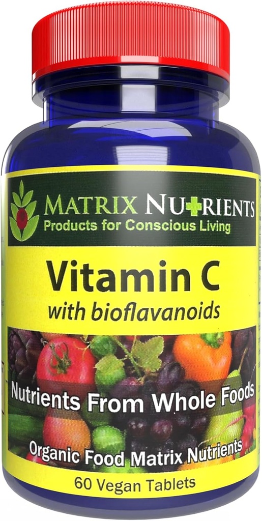 Vitamina C - Calidad Premium con BIOFLAVANOIDS! - Tasa de Absorción más alta, 100% Ingredientes Naturales Orgánicos - Boosting Inmuno, Levantamiento de Energía!- Tablas Veganas (60ct)