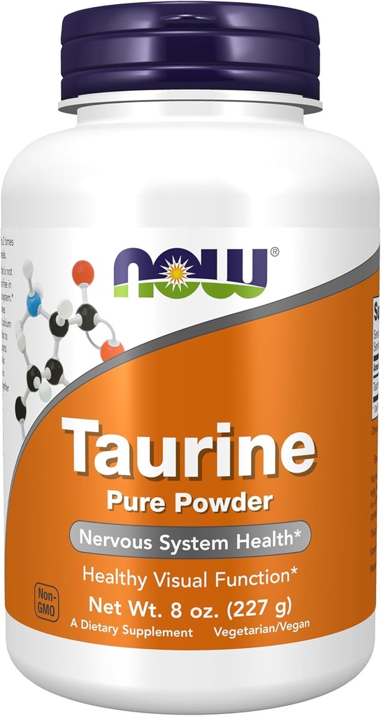 AHORA Suplementos de alimentos, Taurine Pure Powder, Nervous System Health*, Amino Acid, 8-Ounce