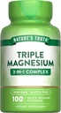 Verdad Triple Magnesium Complex Suplemento tención 100 cápsulas del óxido de magnesio, citrato " Aspartate  durable Non-GMO " Gluten Free