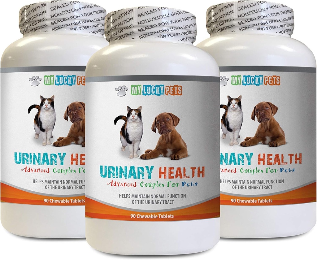 gato Urinary vitami - Mascotas Urinary Health Complex - para perros y gatos - Advanced Bladder Support - Cranberry Relief for Cats - 3 Bottles (270 Treats)
