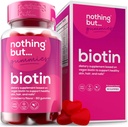Biotina Gummies for Hair Growth 5100 mcg - Hair, Skin, and Nails Vitaminas para Hombres &amp; Mujeres - con ácido fólico, vitaminas A, C, E &amp; D y fuerza extra para el crecimiento más rápido del cabello y del suelo, 60 Gummies
