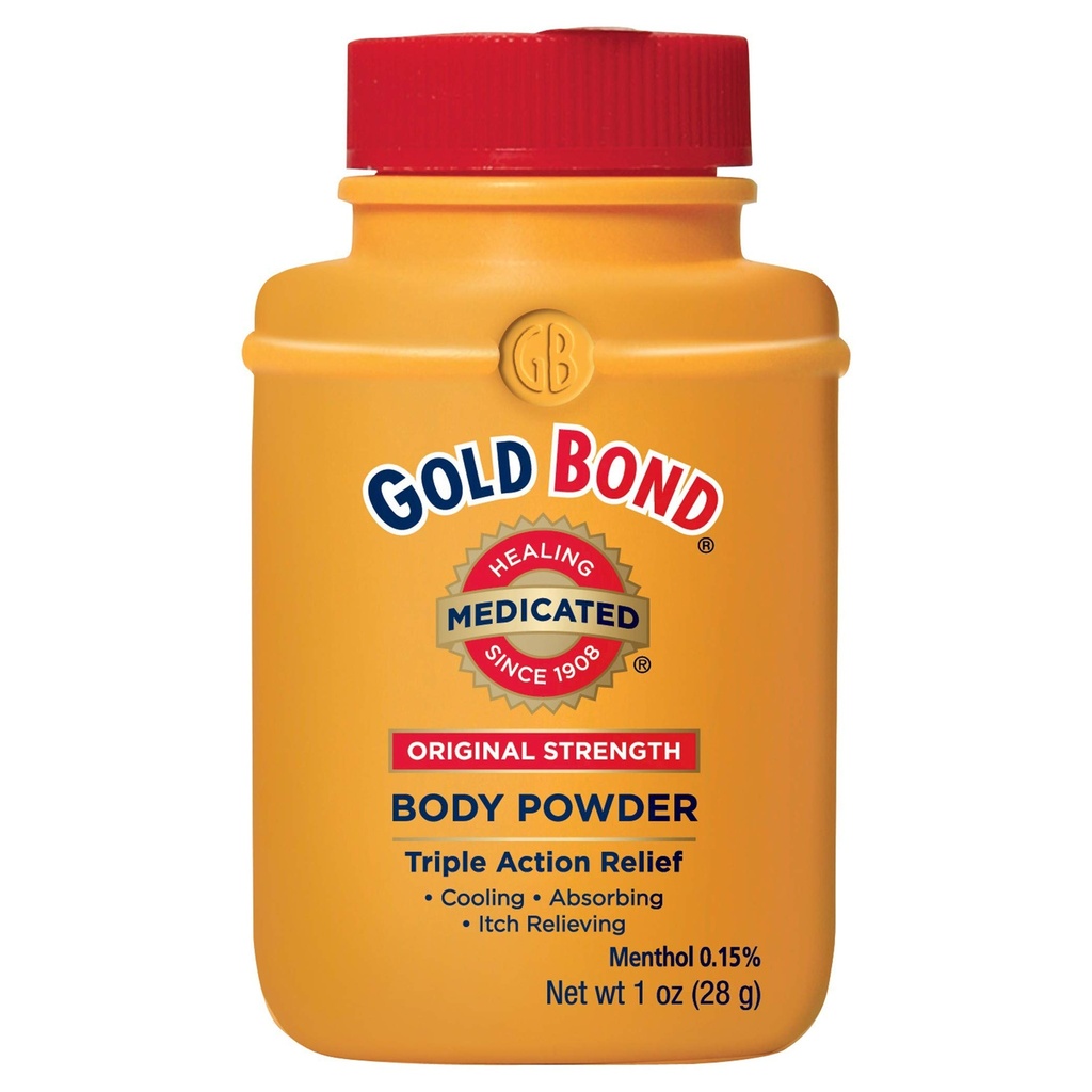 GOLD BOND Talc-Free Medicated Original Strength Body Powder Tamaño de viaje, 1 Oz (4 Pack)