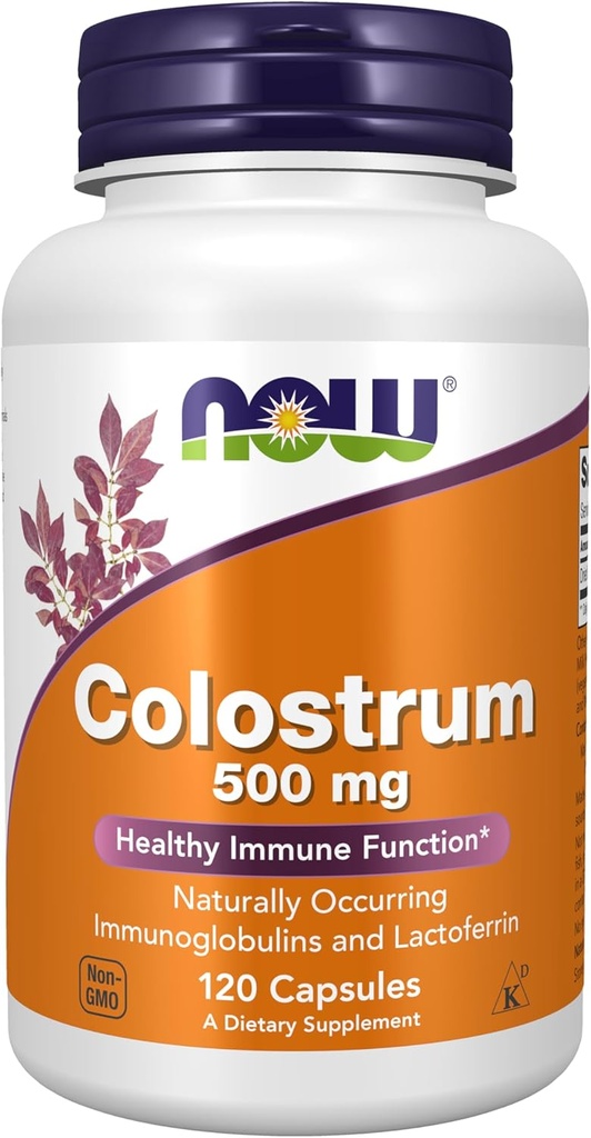 AHORA Suplementos de alimentos, Colostrum 500 mg, Inmunoglobulinas naturales y lactoferrina, 120 cápsulas de verduras