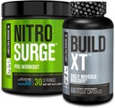 Jacked Factory Nitrosurge Pre-Workout en Blue Raspberry & Build XT Muscle Building Bundle for Men &amp; Women