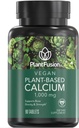 PlantFusion Vegan Calcium, Premium Plant Based Calcium (1000mg) Sourced from Icelandic Red Algae, Plus Magnesium, D3, K2, and Boron, 90 Vegan Tablets