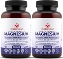 Suplemento de magnesio complejo triple – Suplemento Complejo de Magnesio de acción rápida con Glycinate, Citrate " Malate for General Well-Being – Natural, Vegan, Capsules no GMO (300mg) (2-Pack)
