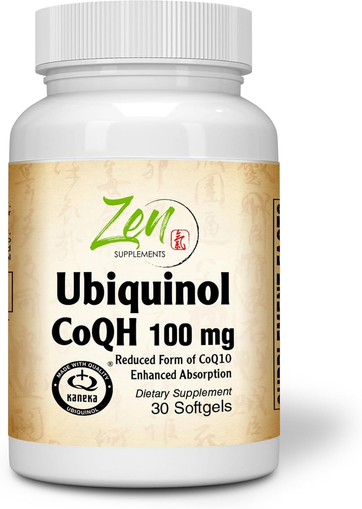 Suplementos Zen Ubiquinol Coq H 100mg - 30-Softgel