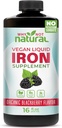 ¿Por qué no suplemento natural de hierro líquido para mujeres, hombres y niños, fórmula vegana para la anemia, azúcar libre, vegano, no GMO, sabor orgánico de cereza 16 Fl Oz