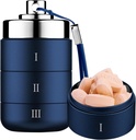 Organizador de píldoras metálicas, Caja de píldoras diarias impermeables para agua, gran recipiente de aluminio 3 veces al día organizador de vitaminas, organizador de medicina diaria para vitamina, aceite de pescado, suplemento