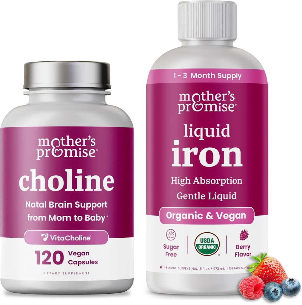 La promesa de la madre Hierro líquido " Choline Capsules Bundle