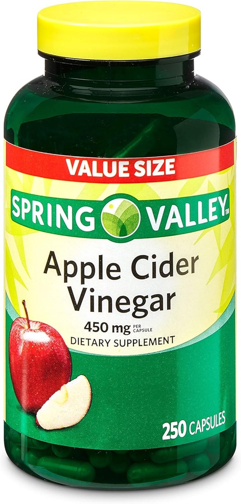 Apple Sider Vinegar, 450mg, 250 Capsules Relación calidad/precio Dietario Suplemento gratuito, Azúcar gratis, Lactose Gratis ← Apple Cider Vinegar by Spring Valley