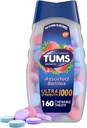 TUMS Ultra Strength Chewable Tablets for Heartburn Relief and Acid Indigestion Relief, Assorted Berries - 160 Count