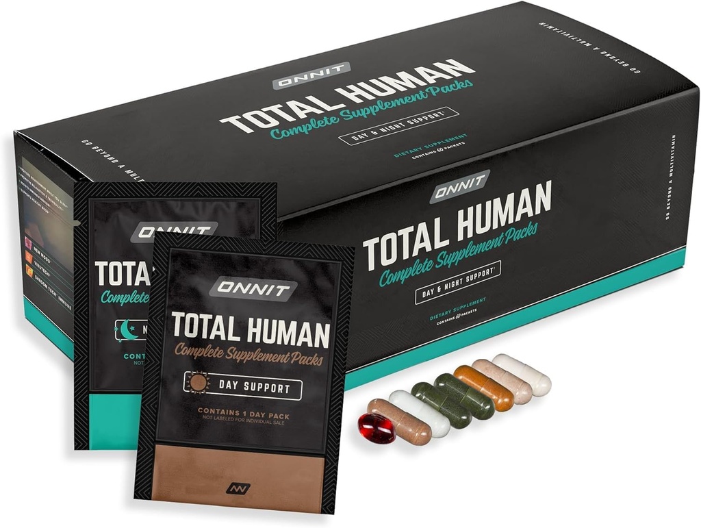 ONNIT Total Human Day and Night Vitamin Packs for Men and Women,Capsule, Adult Multivitamin, 30-Day Supply