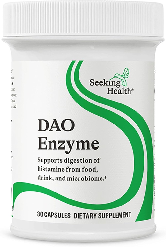 Buscando Salud DAO Enzyme - Anteriormente Histamine Digest, DAO Enzyme Suplemento para la Intolerancia Alimentaria de Histamina, apoya la Salud Digestiva, Upset Stomach, Vegetarian (30 cápsulas)*
