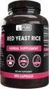 PURE ORIGINAL INGREDIENTES Red Yeast Rice (365 capsules) No Magnesium Or Rice Fillers, Siempre Puro, Lab Verified