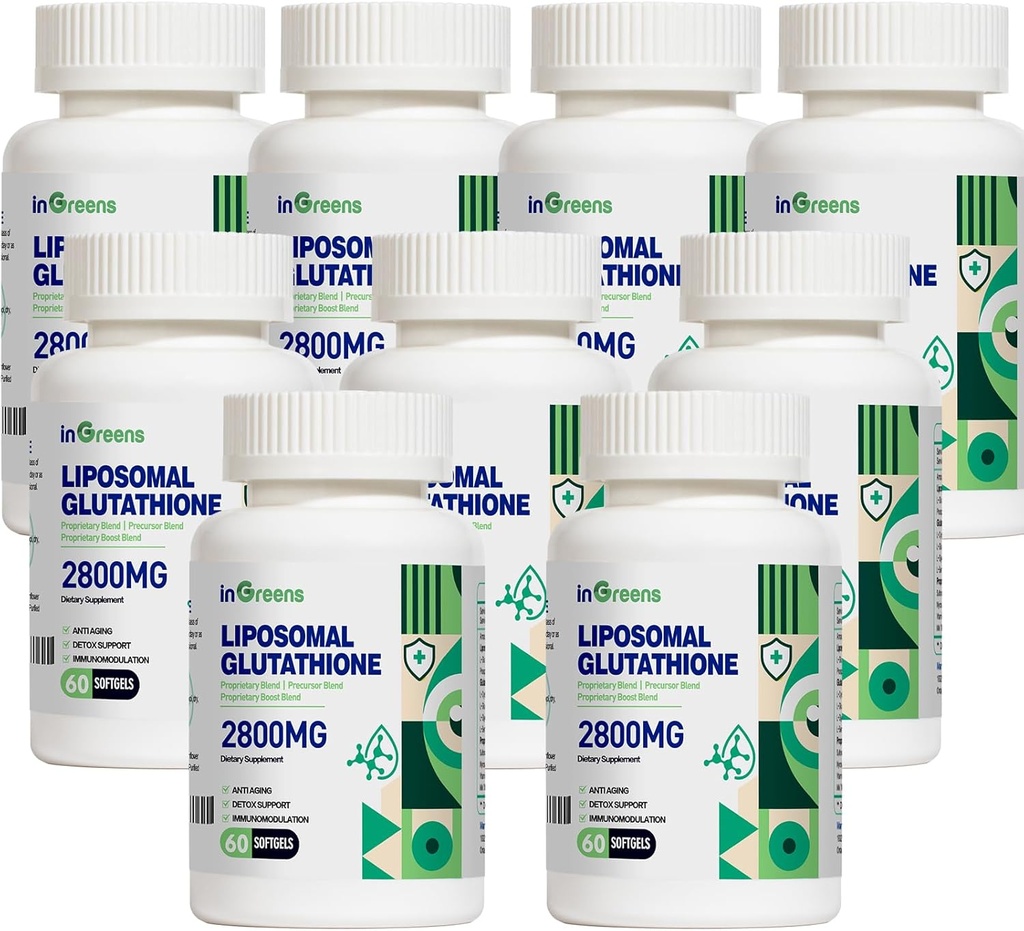 2800 MG Liposomal Glutathione Softgels, Max Absorption, Active Form L Glutathione reductase, Powerful Antioxidant, Health Aging, 60 Softgels
