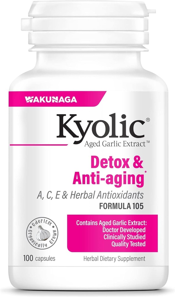 Extracto de ajo envejecido Kyolic Fórmula 105, Detox " Anti-Aging