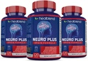 Neuro Plus Brain & Focus Fórmula - Brain Booster Supplement, Supports Mental Clarity & Focus - Enhances Concentration & Mental Energy – 120 Capsules (3 Pack)
