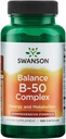 Complejo Swanson B-50 - Suplemento de vitaminas Promoción de Energía y Metabolismo Apoyo - May Support Heart Health, Memory & Support - (100 cápsulas)