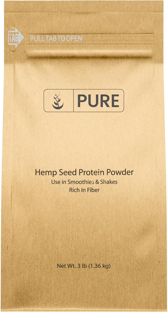 Pure Original Ingredients Hemp Seed Protein Powder (3 lb) Smoothies & Shakes, Nutty Flavor, Smooth Texture