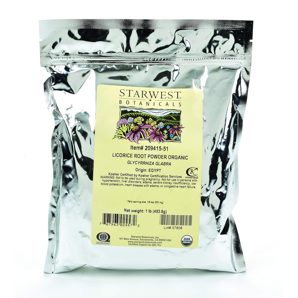 Starwest Botanicals Orgánica Licorice Root Powder, 1 libra
