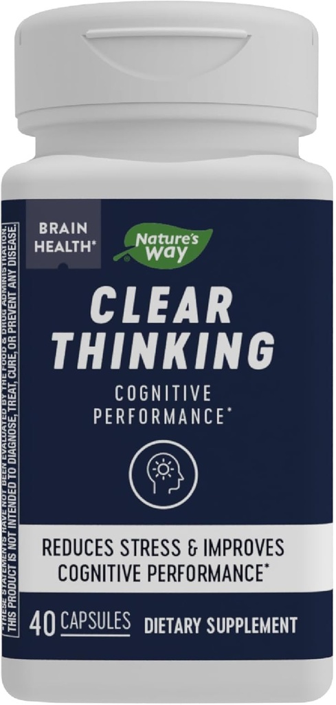 Rendimiento Cognitivo de pensamiento claro de la naturaleza*, Ashwagandha, reduce el estrés y apoya el rendimiento cognitivo*, 40 cápsulas